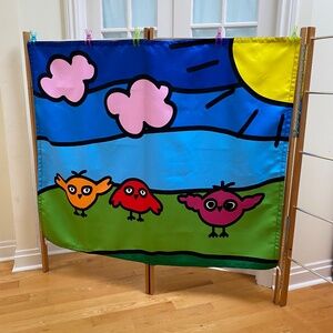 Fun bird tapestry for kids room or garden
